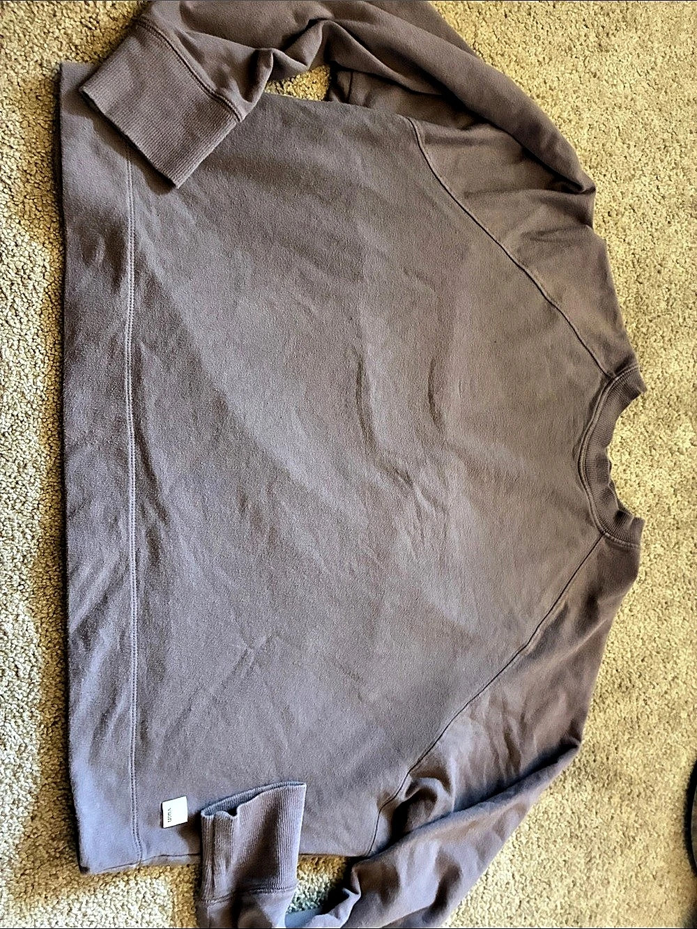 Vuori Restore Oversized Crew Long Sleeve Shirt in Brown
